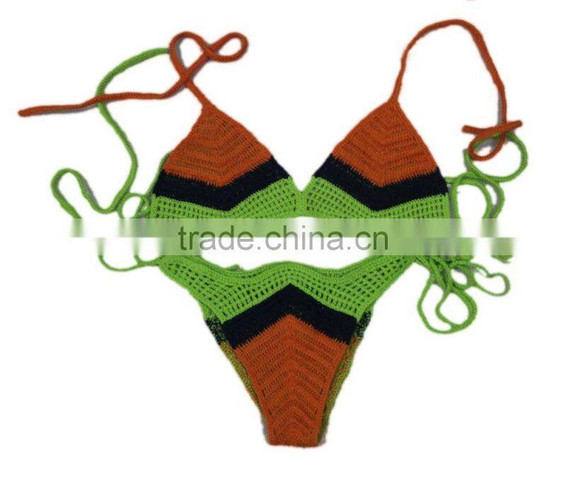 hot sexy girls beach crochet bikini set