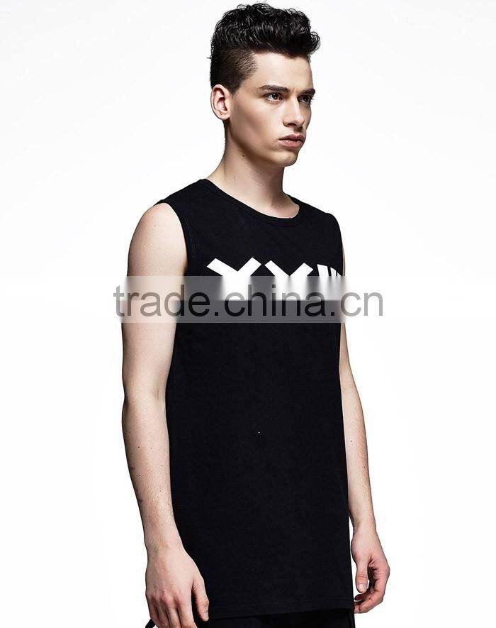 Custom simple printed mens burnout tank top