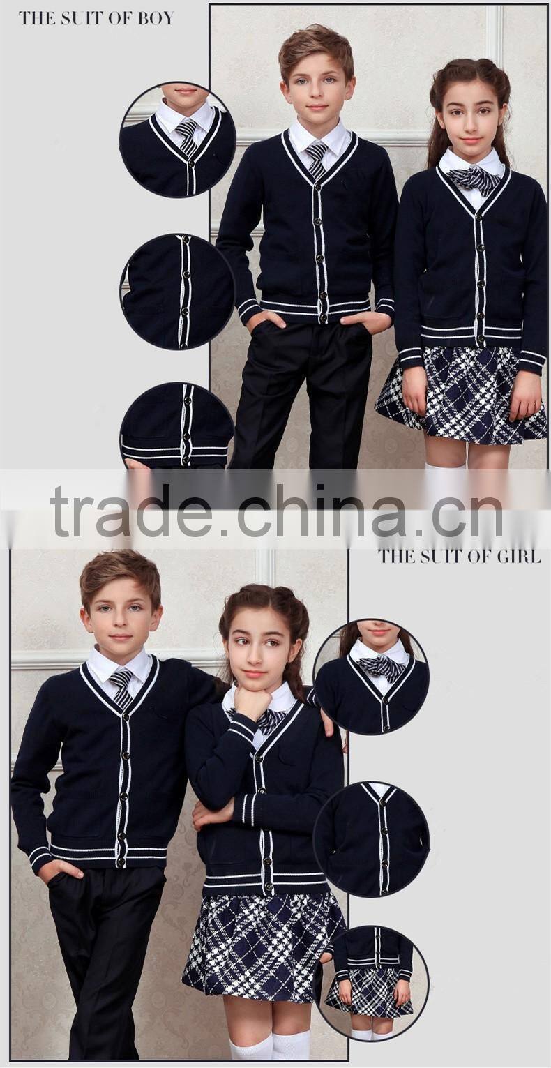 Blank plain color knitting cardigan school-uniform sample