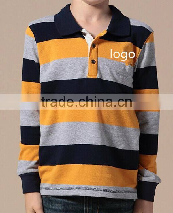 Chinese Wholesale High Quality Strip Pique Kids Polo Shirts Wholesale