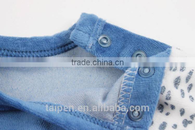 Wholesale Winter Kids 2Pcs Set Pajama Navy O-neck Pajama Baby Set 100% Cotton BG1-386