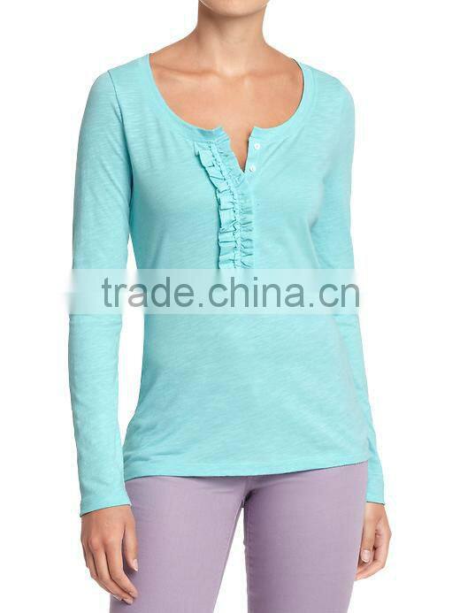 WOMEN RUFFLED T SHIRT