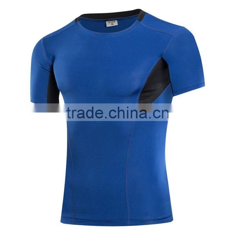 Underwear Men's Muscle Stretch Fabric Compression Tight T-Shirt Workout Running Sports Gym Athletic Marathon T Shirt