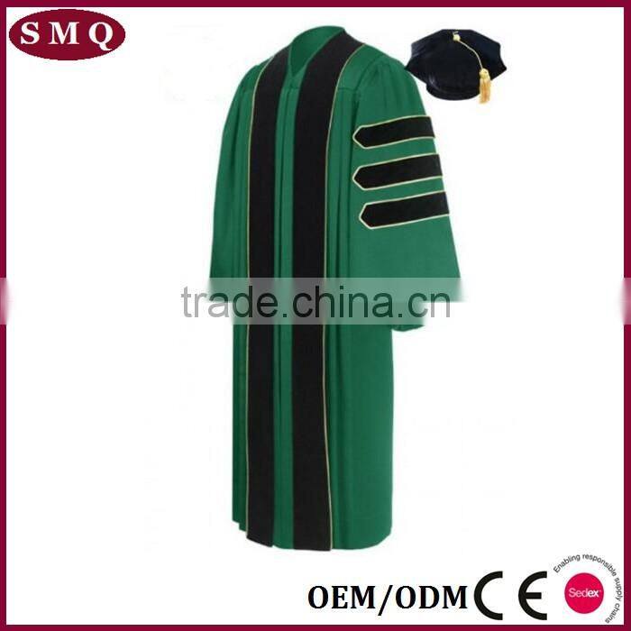 Wholesale high quality academic robes doctoral graduation gown