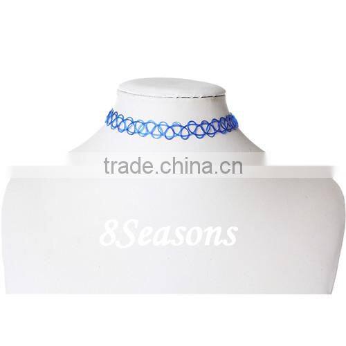 Lowest Prices Blue Plastic Stretch Necklace Imitation Temporary Tattoo Sticker