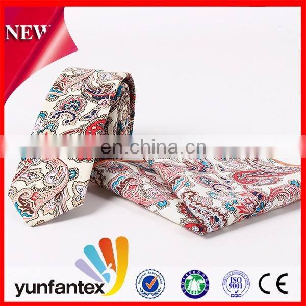 2017 new design cotton colorful printed mens tie