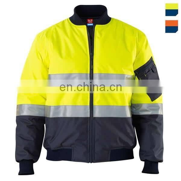 High visibility reflective quilted waterproof winter work coat/ Parka