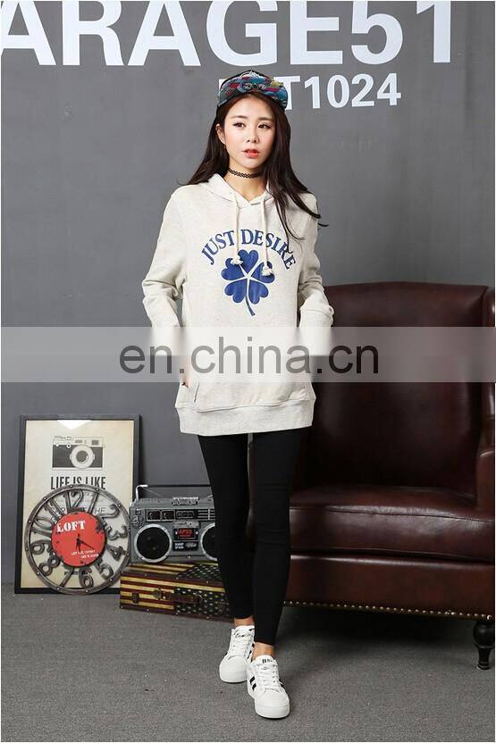 Cheap Women's Fleece sweatershirt Kangaroo pocket long sleeves fleece jacket Sweatershirt Terry hoodie with rubber print