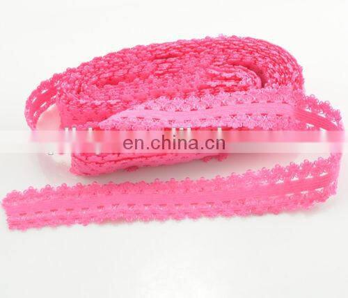 6/8" Elastic Spandex Band Floral Lace