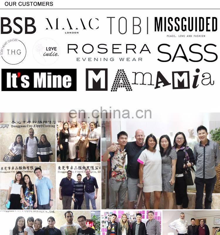 Stripe necking printed women apparel Dongguan Garment Manufacturer