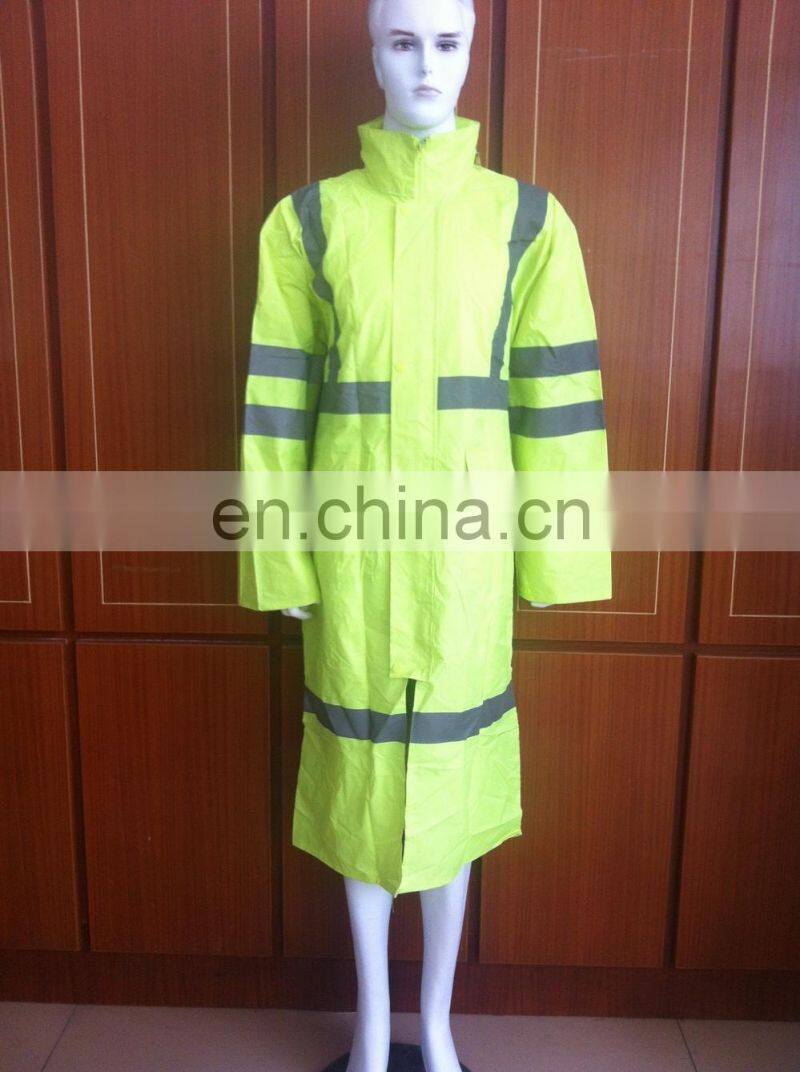 custom plus size reflective safety policeman pvc long rainwear