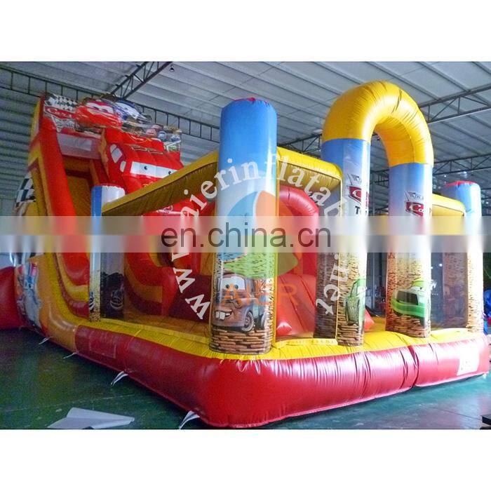 Good price inflatable car dry slide, Giant Inflatable cars bouncer slide game for kids