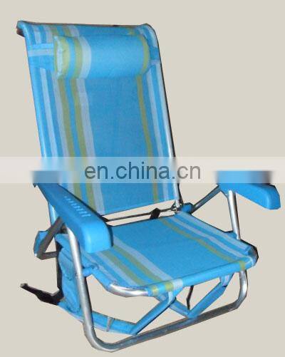Factory directly sell New 7-position high back folding beach chair