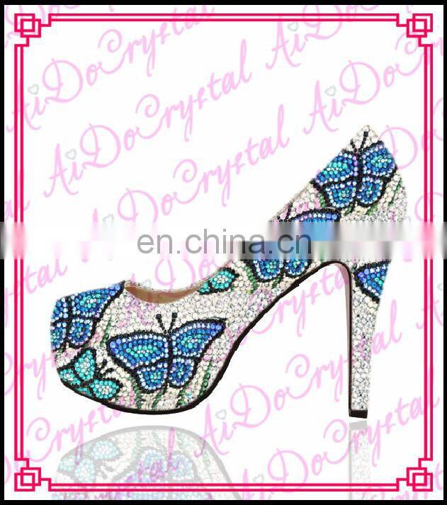 Aidocrystal colorful crystal diamond peep toe sling back shoes in women dress shoes