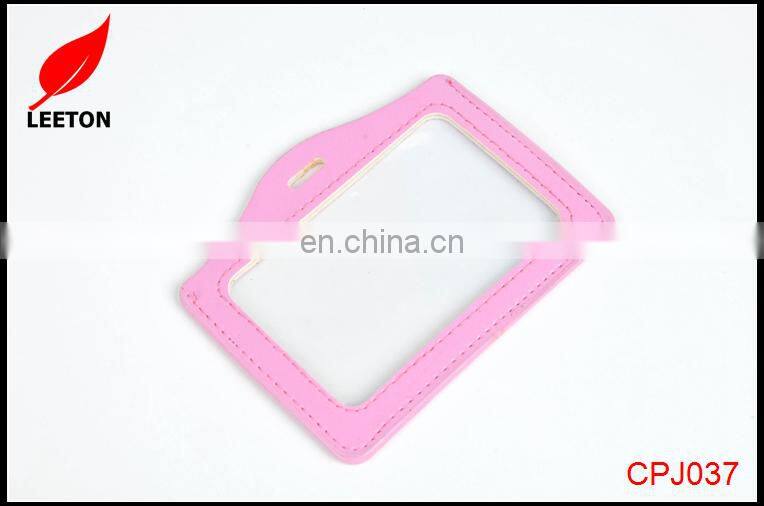 Factory supply good quality leather name ID card holder