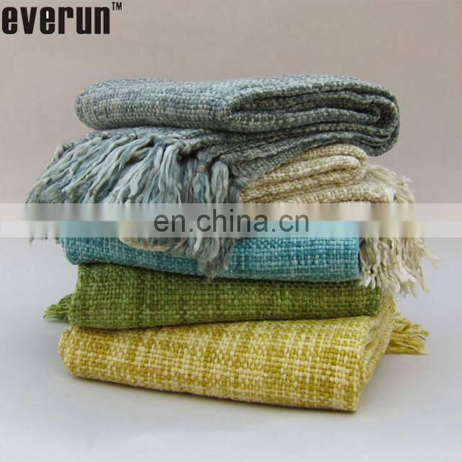 acrylic woven spaced chunky grid blanket