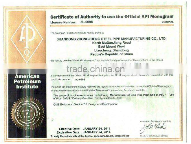 ASTM A53 GrB seamless steel tube