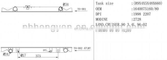 parado radiator tank tops