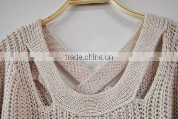 New Design Long Sweaters Crochet Vintage Pullover Loose Jumper Lady Sweater