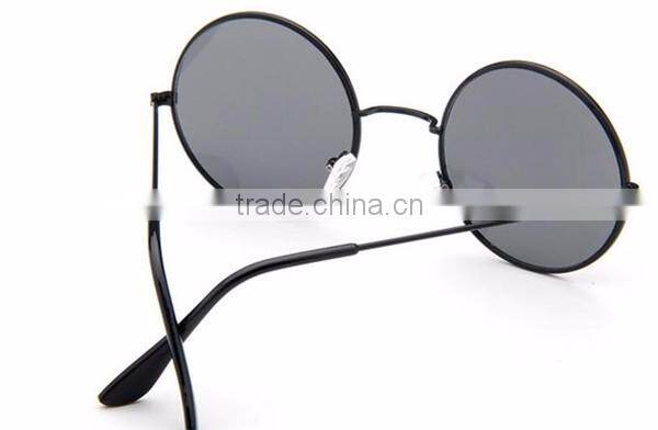 women ladies female fashionable custom black full metal frame small round sunglasses