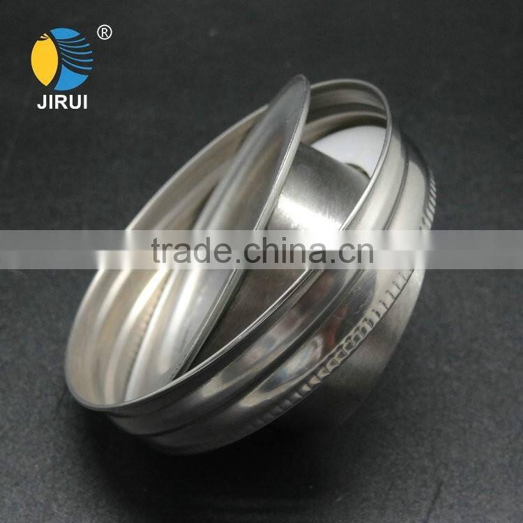 2016 factory customized 70mm silver cocktail shaker stainless steel lid for mason jar