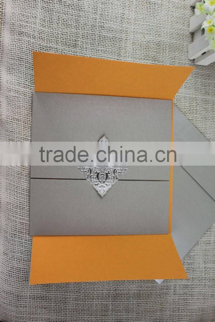 Various Color Handmade Delicate Luxury Invitation Card with Flocking