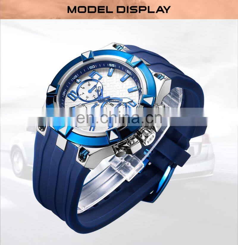 Blue Your Own Brand Sport Watches Custom Logo Watches High End Men Watch