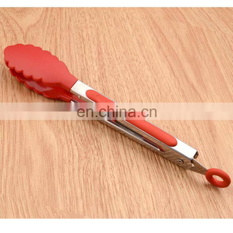 8 inch Silicone Food Tong Stainless Steel Kitchen Tongs Silicone Cooking Clip Clamp BBQ Tools Grill Kitchen Accessories