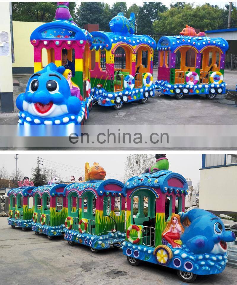 Indoor outdoor amusement park rides kiddie train ocean mini train rides