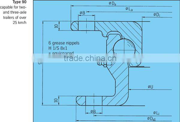 850-90 Type Trailer Use Stainless Steel Material Single Railway 850*850*90mm Trailer Turntable