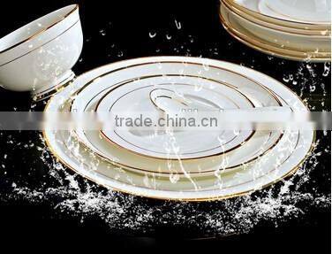 58 pcs gold rim porcelain dinner set luxury design dinner set
