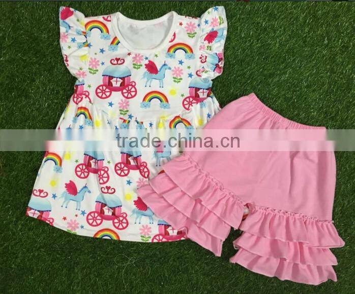 Girls fancy 2016 girls stripe print dress wholesale children boutique clothing children july 4th outfits giggle moon remake