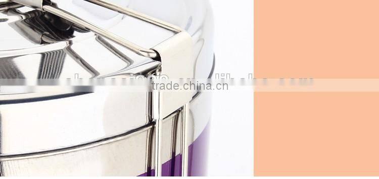 metal stainless steel 4 layers compartment lunch box/ hand pot with foldable handle/ food carrier