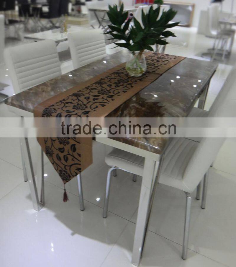 stainless steel dining table and chair set