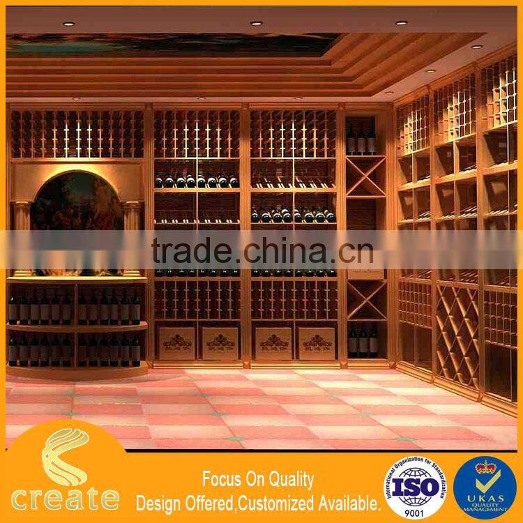 Customized wooden special house design for wine display stand cabinets & case from China factory