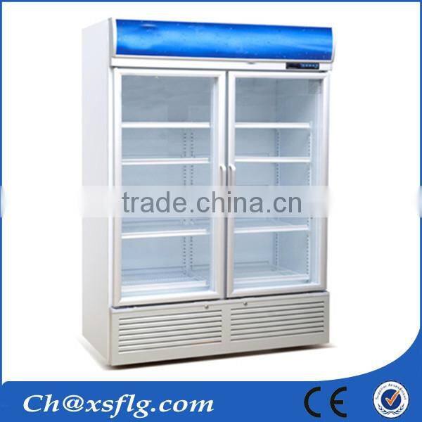 cooled mini drinks supermarket refrigerator showcase