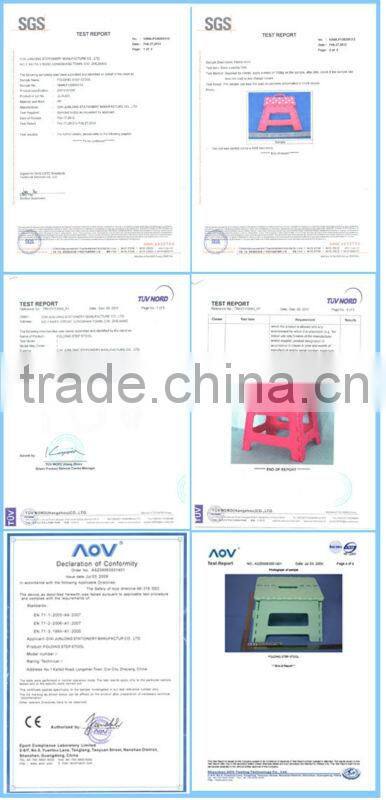 SGS CERTIFICAT PLASTIC FOLDING STOOL