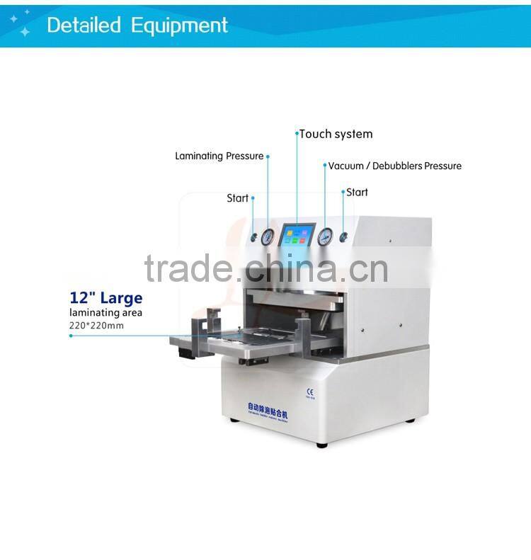 LY 907 all-in-one 12 inch auto in and out OCA laminator no need air compressor vacuum pump defoam machine 220V 110V