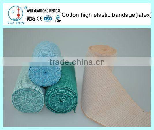 YD20071 green color cotton HIGH ELASTIC BANDAGE