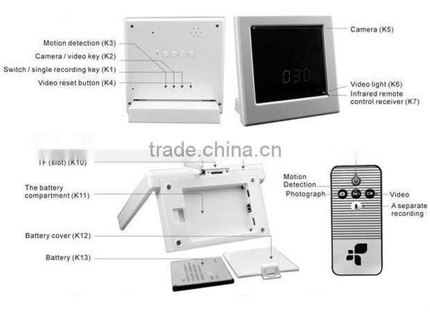 Mirror new design digital clock camera