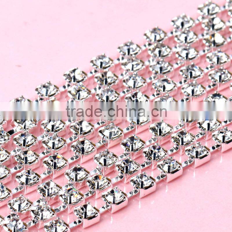 Custom Design Accept Cheapest Wholesales AAA Quality Shinny Crystal Cup Roll Rhinestone Chain for Jewelry Cheapest