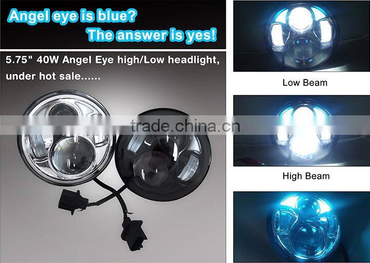 Super top rated 5.75'' 40w black housing led headlight for harley