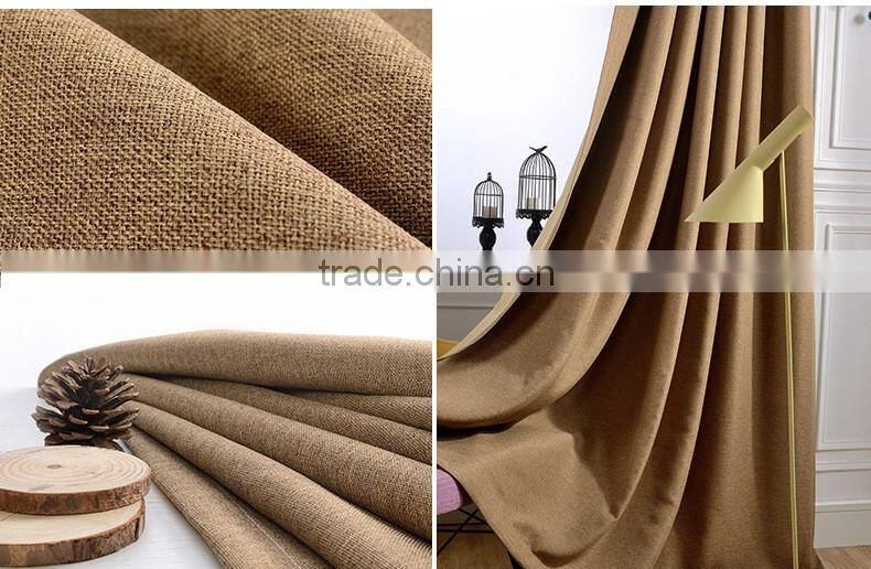 Solid color polyester linen blackout curtain fabric