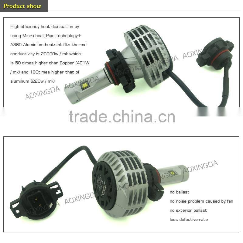 H16 PSX24W 5202 2015 newest 6G 6000lm fanless all in one LED headlight