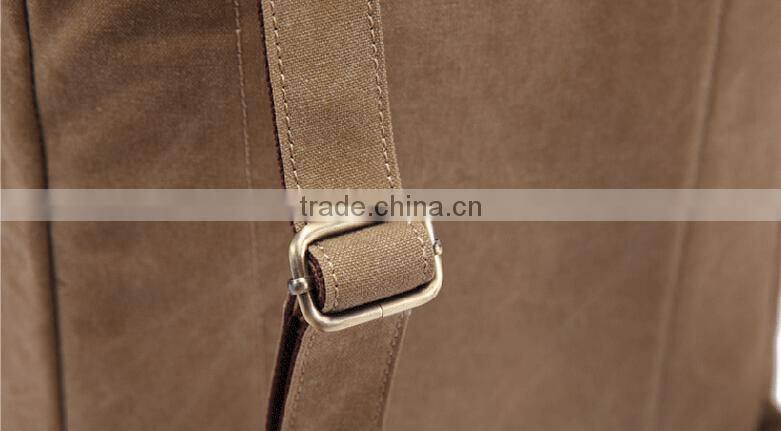 High Quality Brown Canvas Teens Double Shoulder Backpack for Travel