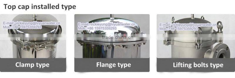SS304 316 polished material 10 20 30 40 inch micro stainless steel filter housing with pressure meter