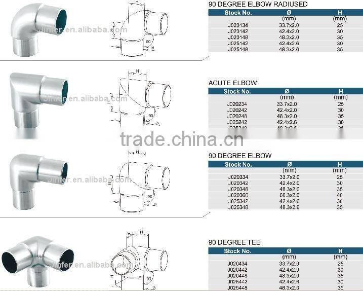 SS/garde corps inox/Stainless steel 90 degree elbow