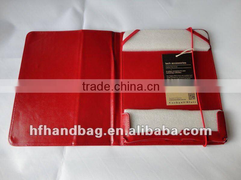 PU Bright red Flat computer&To get on the Internet package leather bag