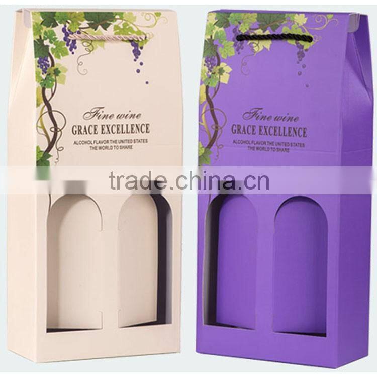 Nice wine gift box paper cardboard wine packaging customized elegant corrugated printed paper wine box packaging