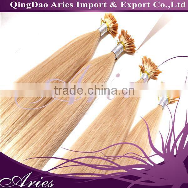 18"-24" 100% Remy Human Easy Pre Bonded Nail U Tip Red Keratin Glue Hair Extensions